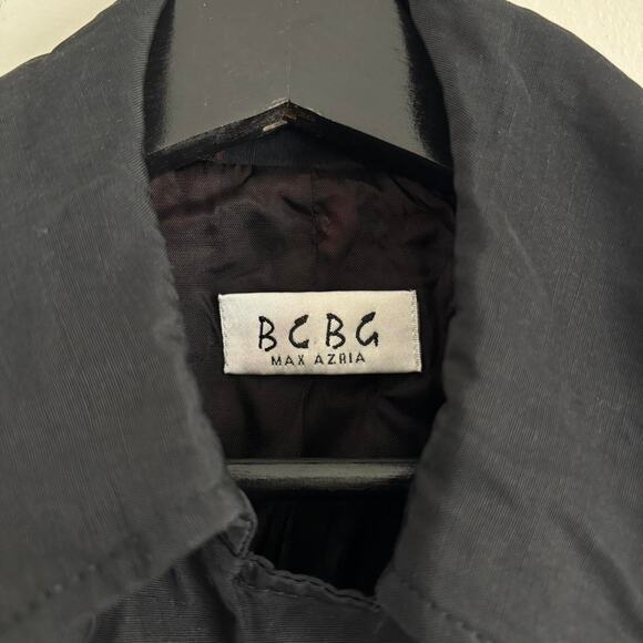 90s Vintage BCBG Max Azria Linen Trench Coat Womens Size Small - Picture 6 of 7